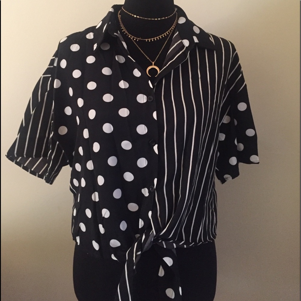 SHEIN Polka Dot & Stripped Blouse